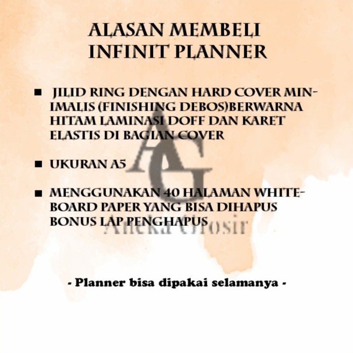 

Buku Whiteboard Planner/ Agenda Infinit Planner Yang Bisa Dhapus 007