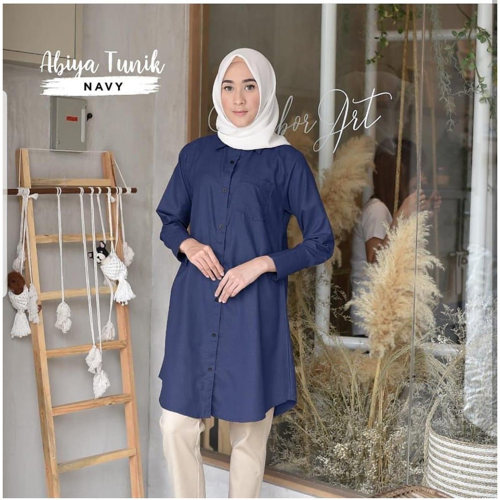 BAJU TUNIK WANITA TERBARU 2021 ABIYA TUNIK WOLLYCRAPE PREMIUM TUNIK POLOS TUNIK MURAH