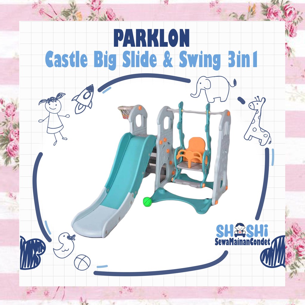 Sewa Parklon Castle Big Slide &amp; Swing 3in1