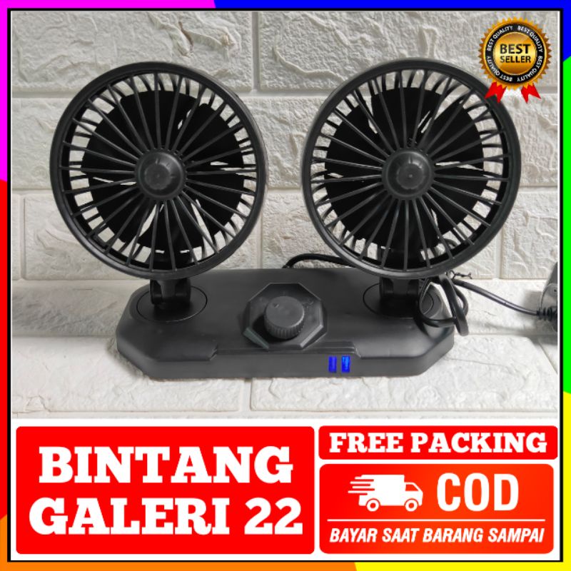 Kipas angin mobil/truck bisa untuk Charge HP 12Volt/24Volt KIPAS ANGIN MOBIL 12V 24VDENGAN PORT CHAR