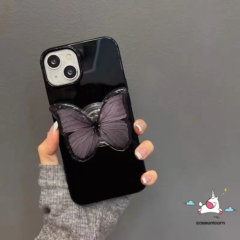 Casing iPhone 11 14 13 12 Pro Max XR X XS Max 7 8 Plus 7plus Motif Butterfly Shockproof