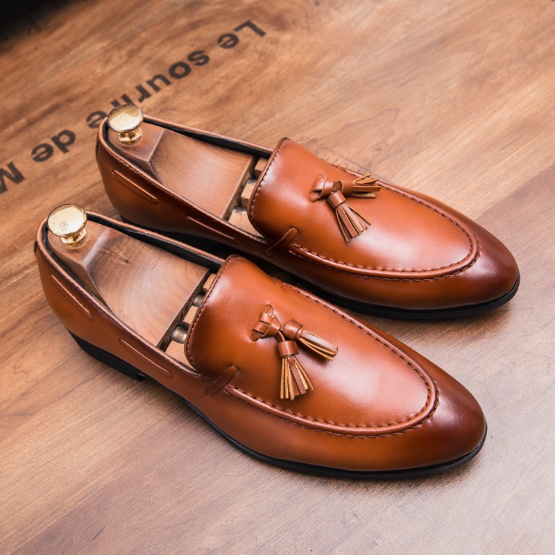 Luxury Shoes Sepatu loafers itali klasik elegan formal untuk pria
