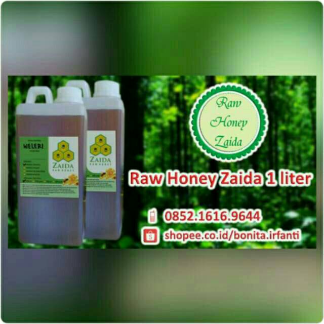 Madu Hutan Asli 1 Liter / Raw Honey Zaida / Madu Murni Murah / Vitamin Suplemen Herbal