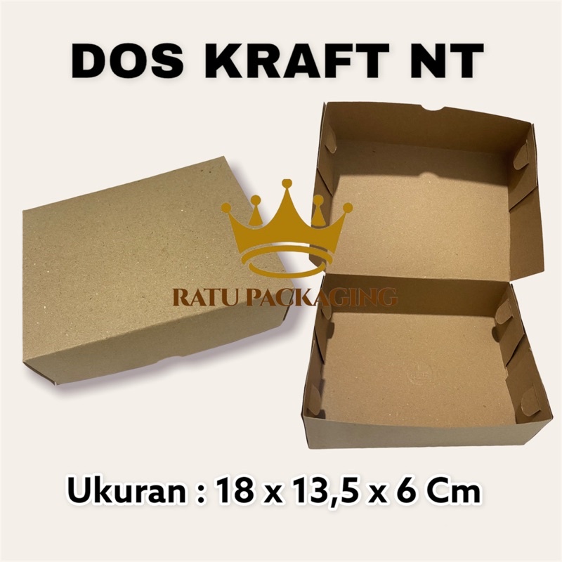 

RATU | Dos KRAFT NT Kardus Box Kotak Nasi / Kue Dus Kraft NT