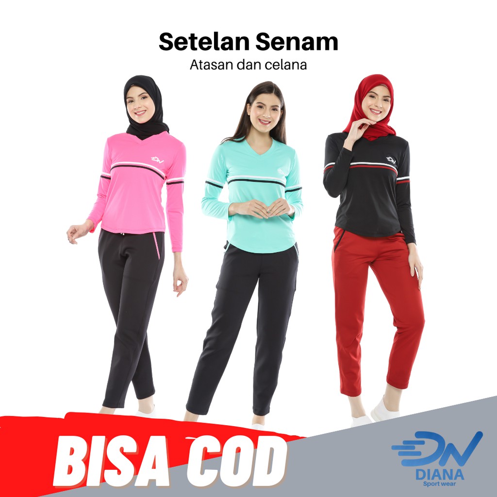 Setelan Senam Wanita Hijab Jumbo / Baju Senam Muslim Wanita Jumbo / Set Baju Senam Wanita Jumbo