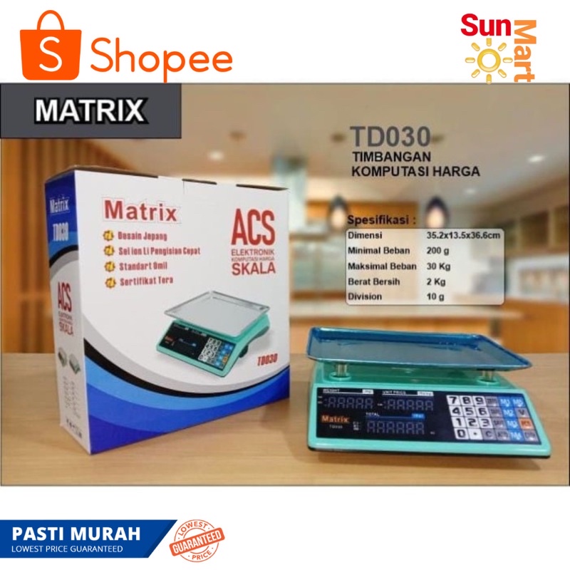 Timbangan digital 30 KG matrix-TD030