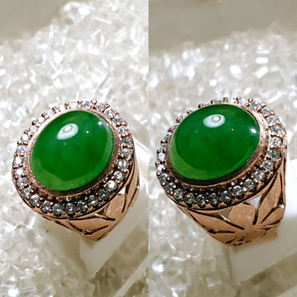 BATU LUMUT HIJAU TUA POLOS KERISTAL KODE2550