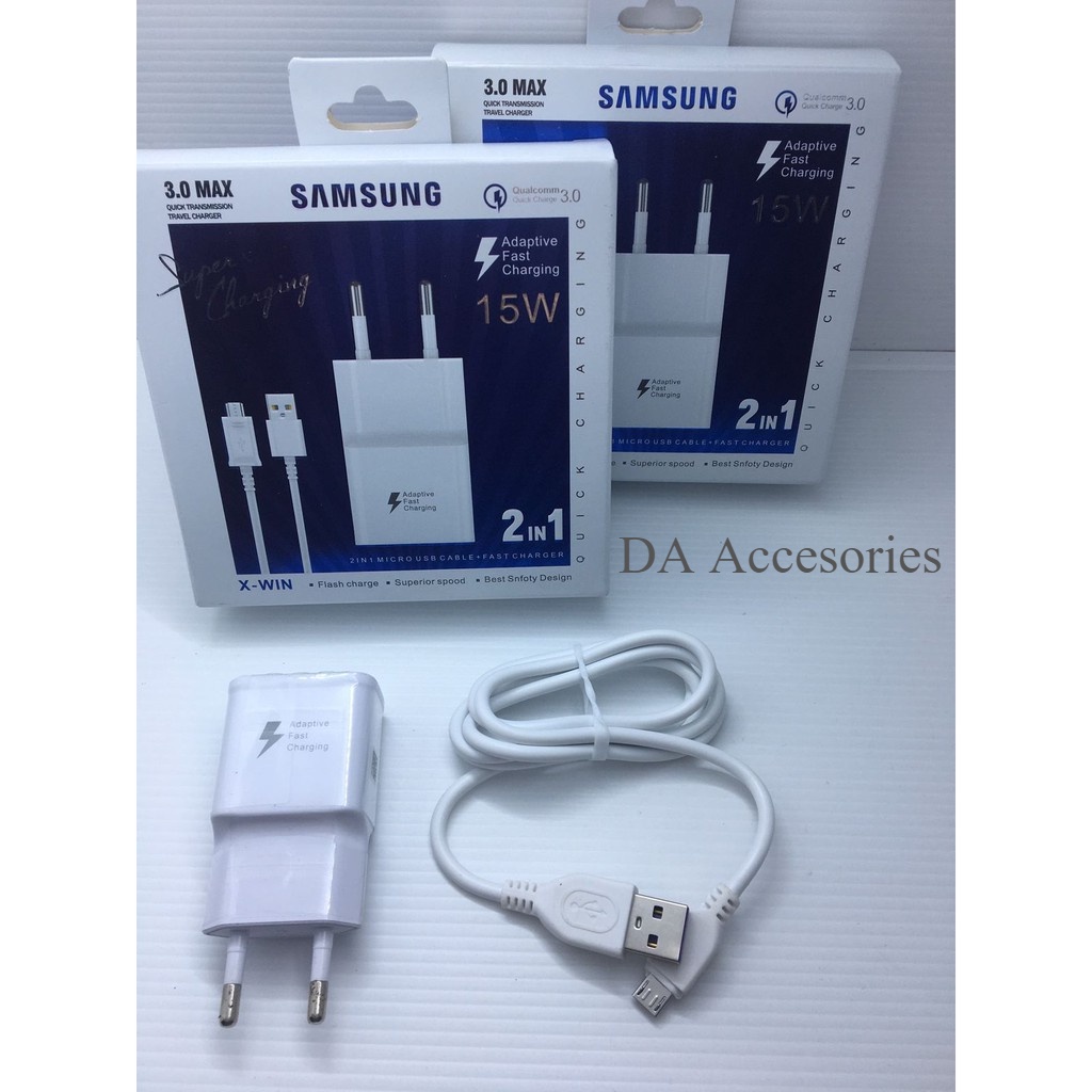 Charger Samsung S6 xwin pack biru 3.0 MaX A10 M10 J2 J3 J4 J5 J6 J6+ A5 A6 plus j2 prime