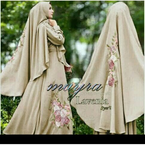 DeltaRA Lavenia Syari Brown Busana Muslim Wanita Gamis syari Busui terbaru