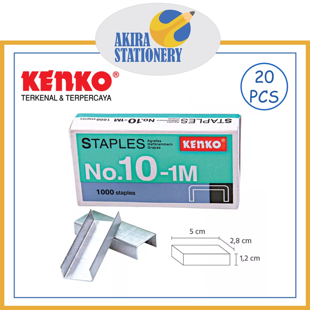 

Isi Staples KENKO No.10 1M Kecil Untuk HD 10 / No 10 Small Kenko Refill Stapler PAK ( 20 PAD )