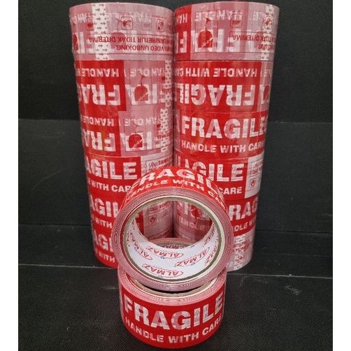 Lakban Fragile Merah Putih 90 Yard Murah