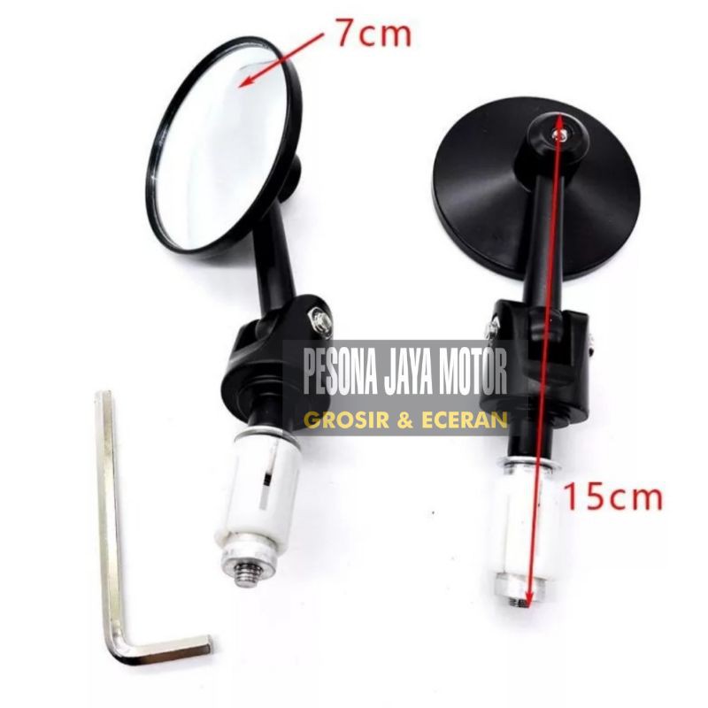 Spion Jalu Spion Bar End Bulat Akai Racing Kaca Cembung Universal Semua Motor