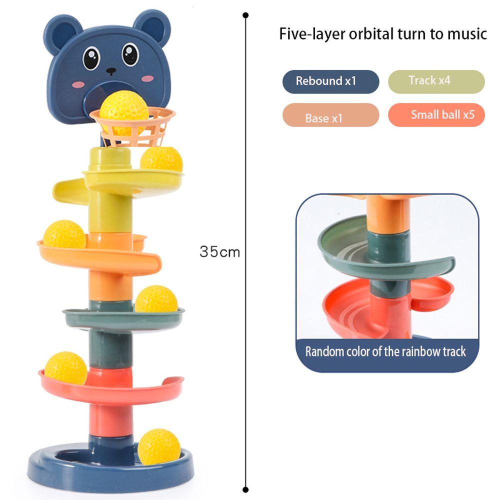 Needway   Bola Drop Roll Swirling Tower Menara Tumpuk Bayi Permainan Orang Tua-Anak Permainan Mandi Hadiah Anak Rolling Ball Mainan Berputar Track Set