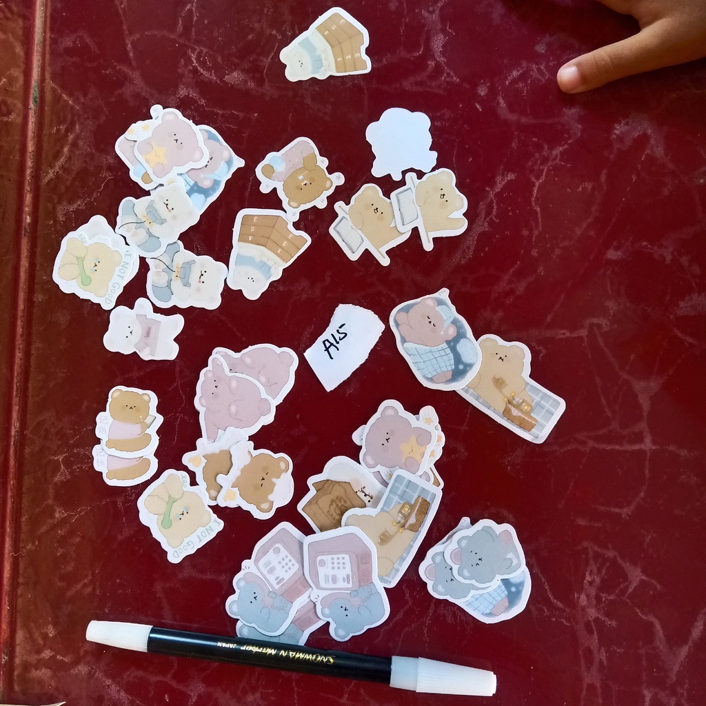 

1 buah sticker tema teddy bear sticker eceran murah 1 lembar sticker kecil hiasan jurnal estetik