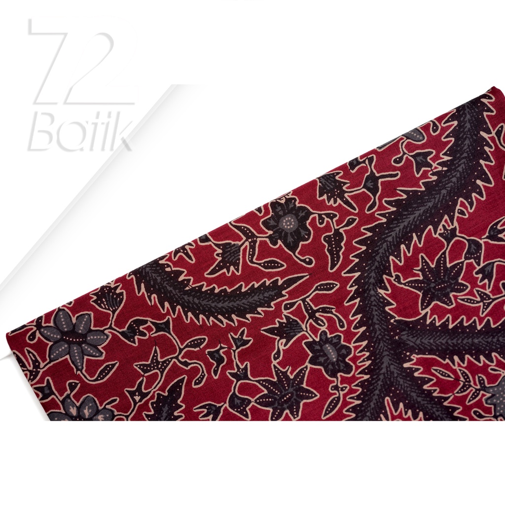 KAIN BATIK PREMIUM Bahan Katun Motif Kaktus Warna Merah 722359 Cap 72 Jarik Jarit Samping Kebat Panjang Batik Katun Modern Premium Bahan Seragam Batik Pernikahan Kantor Keluarga Murah Kamen Jadi Batik Bali Lembaran