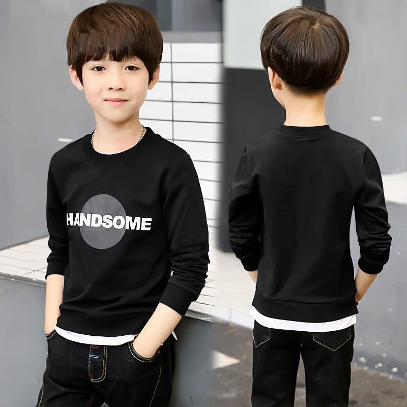 VIGOOO ( 1KG BISA 8 PCS ) Kaos Anak Laki-Laki Lengan Panjang Handsome Bahan Babyterry Usia 3-7 Tahun