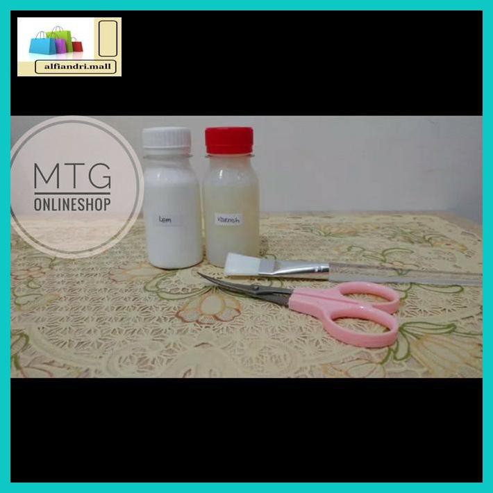 

Ftr6Rt- Paket Belajar Decoupage Termurah / Lem - Varnish - Kuas - Gunting Jg67T7-
