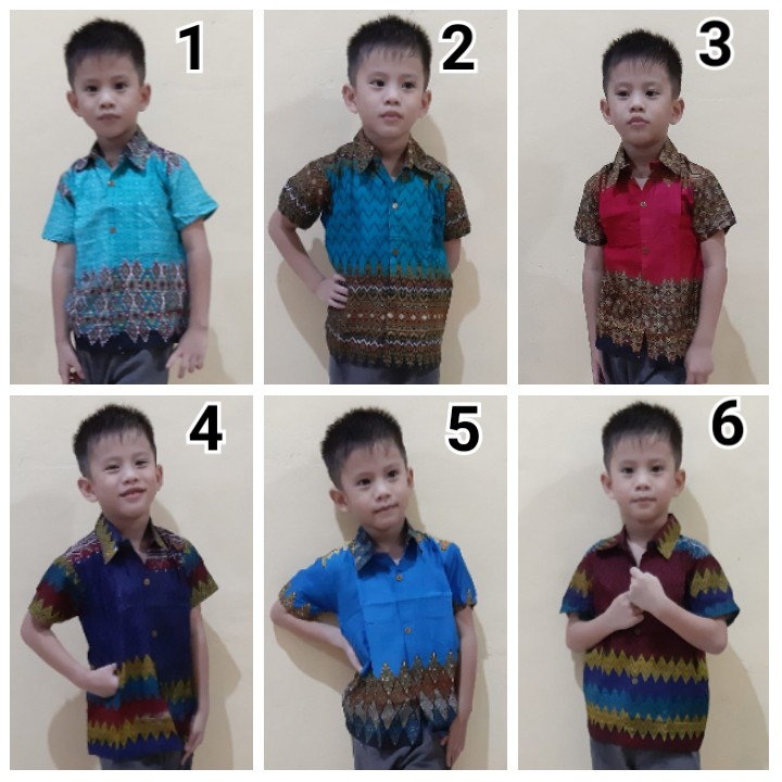 SB Collection Atasan Kemeja Nizam Lengan Pendek Batik Anak Laki-laki