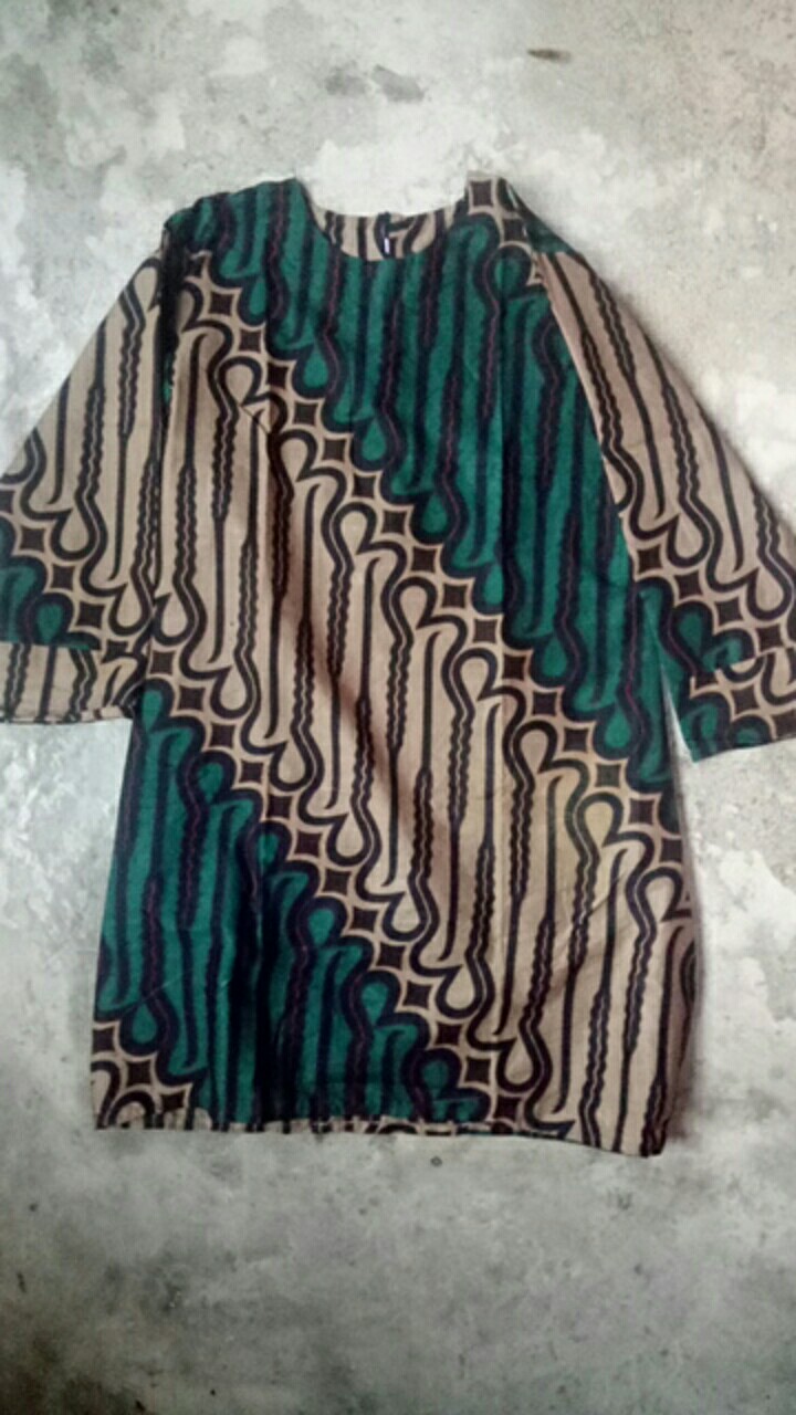 Batik Tunik Shibori Jumputan Terbaru Size M-xl/ Hrb026 Yelbor Navbor / Biru Putih / Original Bel