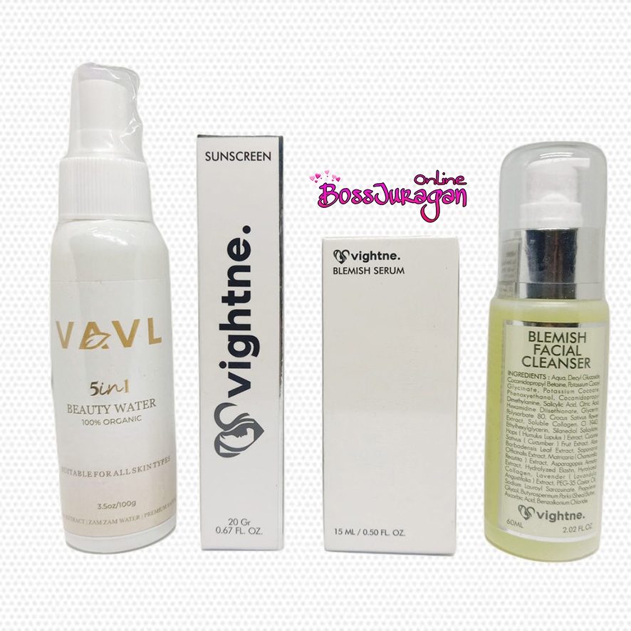 (BOSS) VAVL Beauty Series - Beauty Water | Blemish Serum | Sunscreen | Blemish Facial Clenser