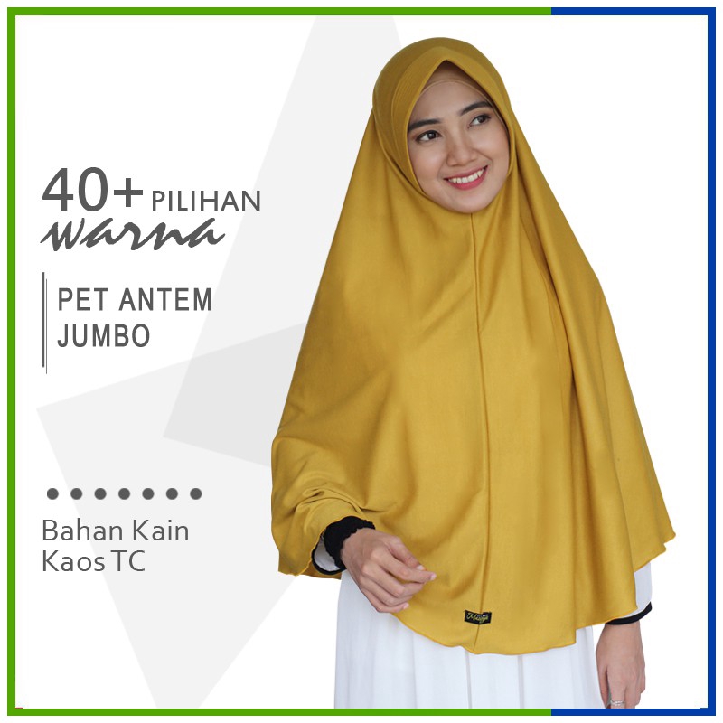 [PART 2] 40 Warna Jilbab Kaos Instan Pet Antem Ukuran L / XL /Jumbo Hijab Bergo Syari Khimar (kim)