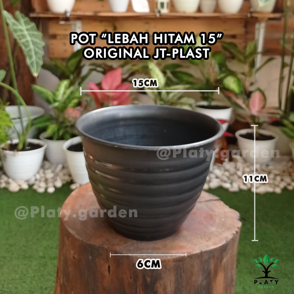 Pot Hitam Lebah model Tawon  Ukuran 15, 18 &amp; 21