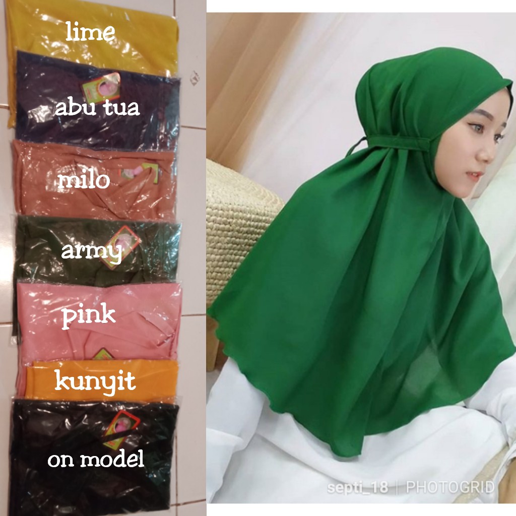 Daily Hijab Bergo Maryam khimar Instan kerudung tali jilbab diamond mariam