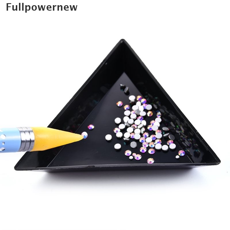 [FULL] 10Pcs Triangle Plate Tray Rhinestone Holder DIY Nail Art Decoration Dotting Tool