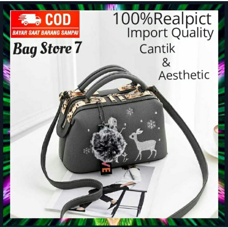 TAS SELEMPANG CANTIK AESTHETIC FASHION WANITA CEWEK REMAJA PEREMPUAN ANAK MUDA KARAKTER LUCU IMUT TE