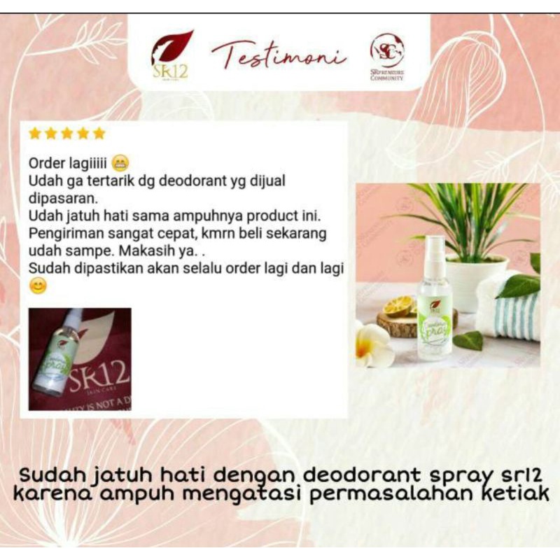 VIRAL ! Deodorant Spray SR12 PREMIUM Tawas cair SR12 Herbal SKINCARE Ampuh atasi Bau Badan Keringat Berlebih- Deodorant Herbal SR12 / Penghilang Bau Ketiak / Deodoran Tawas Mencerahkan Ketiak