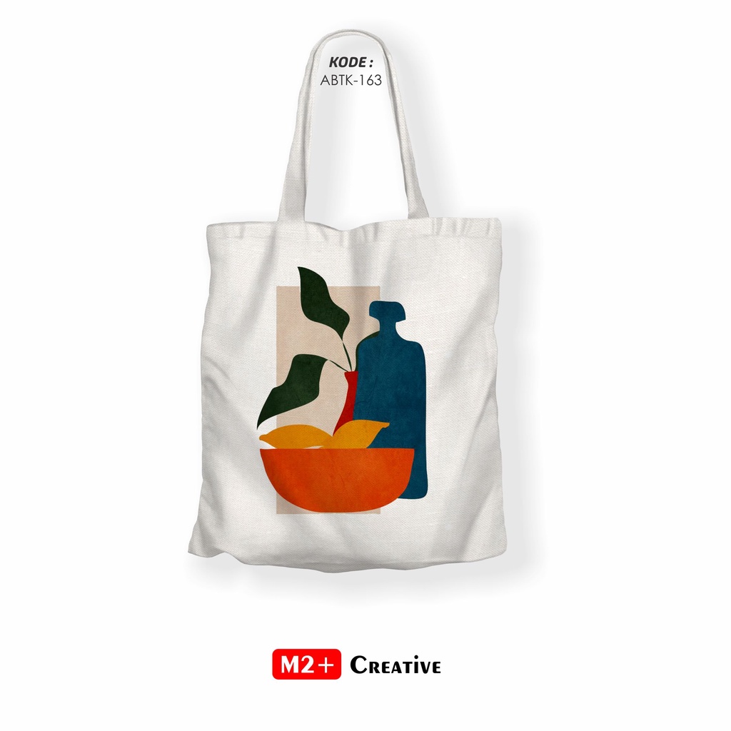 Totebag Aesthetic Tote Bag Kanvas Putih Estetik Tas Totebag Wanita Seri 161-165