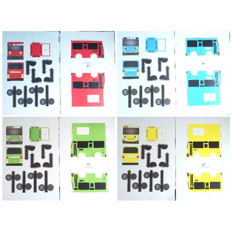Lembaran Pola Miniatur Bus Tayo Paperstiker Crhomo A3 Shopee Indonesia