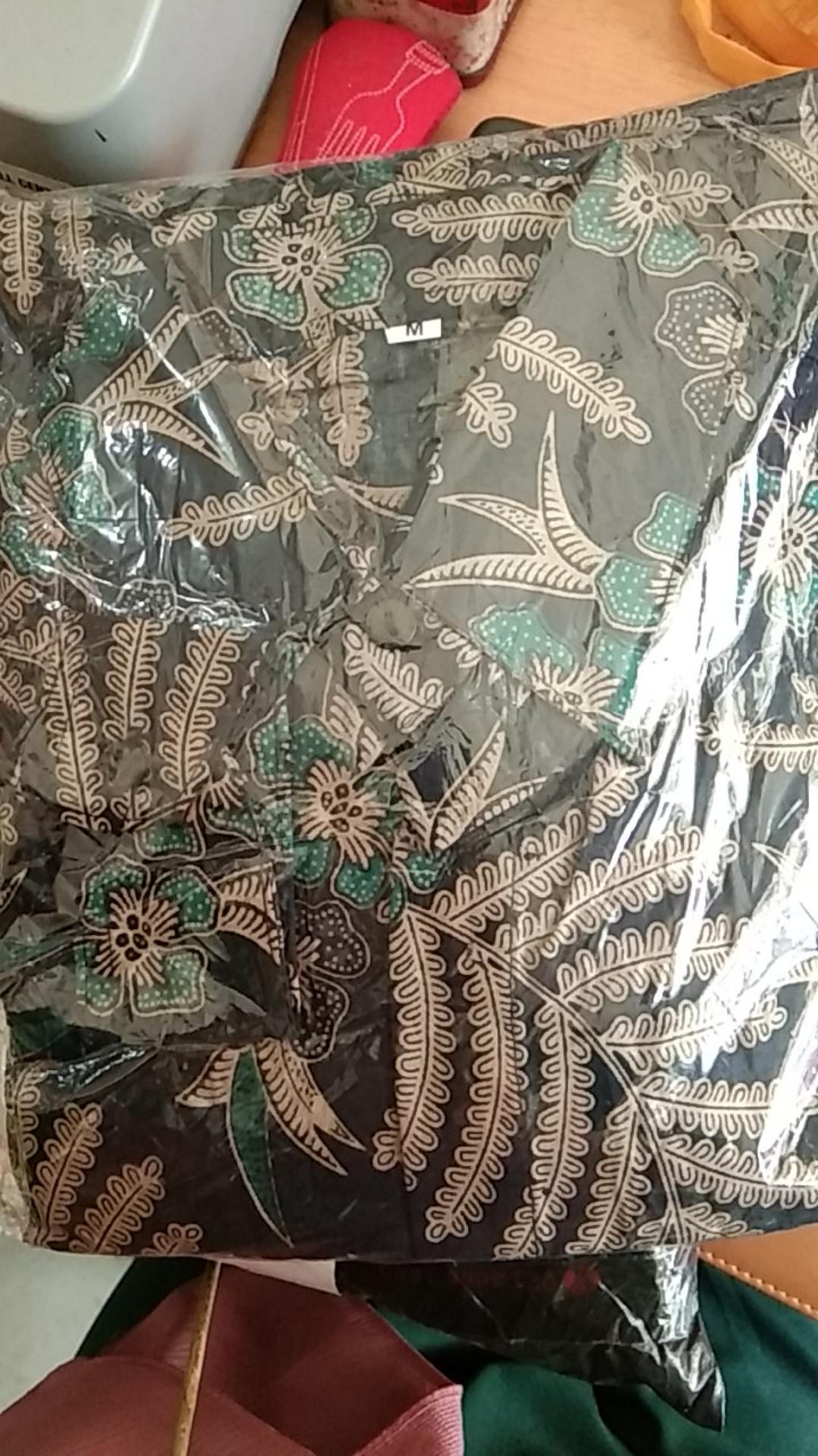 Batik Pria Size M L Xl Xxl  Bswart Batik Hrb026 Kenongo Hem Panjang Padi