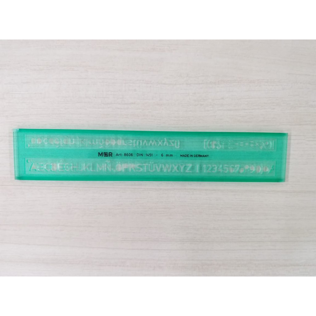

Penggaris Sablon Huruf dan Angka MOR 8606 DIN 1451 6 mm 23318606