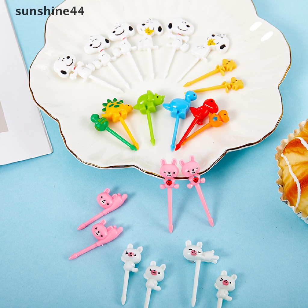 Sunshine 22Pcs / Set Tusuk Gigi Buah / Dessert / Sandwich Desain Kartun