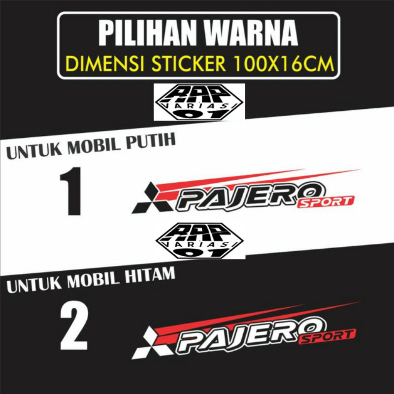 stiker Pajero Sport, stiker Cutting Pintu mobil, stiker Mobil