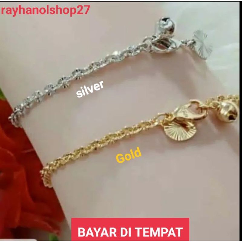 GELANG TANGAN TITANIUM LAPIS EMAS 22K Anti karat tersedia warna gold dan silver motif Nuri Ukir