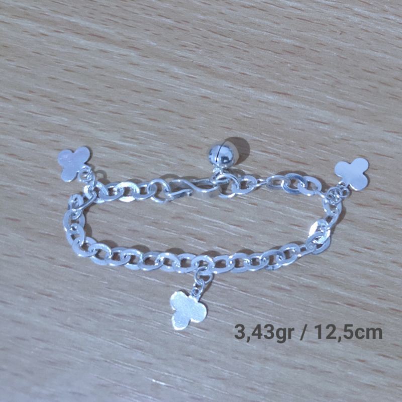 Gelang Anak Perak Rantai Nuri Cengkih - Perak Murni (GA3GR)