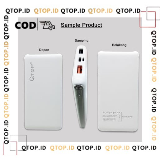 QTOP Q10 PRO 10000mAh PowerBank Quick Charge QC 3.0 + PD Real Capacity Power Bank