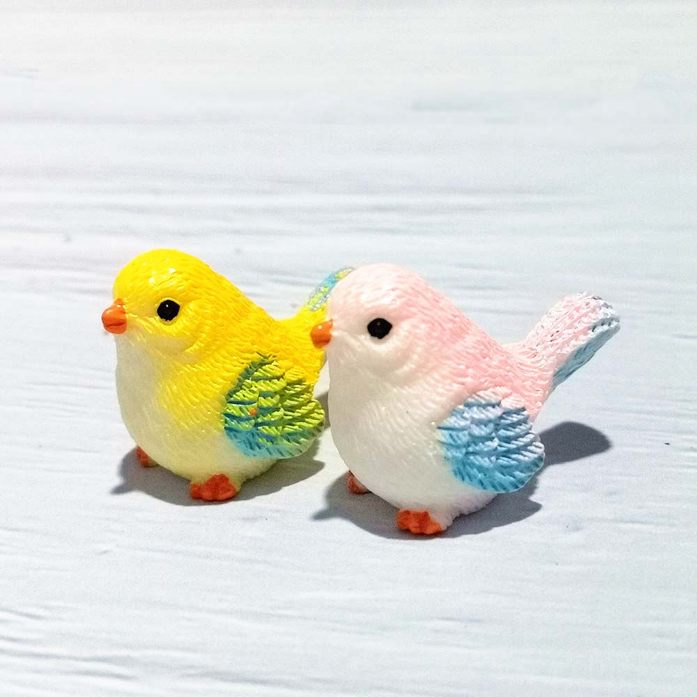 REBUY Mini Miniature Figurines Craft Fairy Garden Decor Micro Landscape Cute DIY 4pc/set Little Birds Glass Ornaments Dollhouse Home Decor