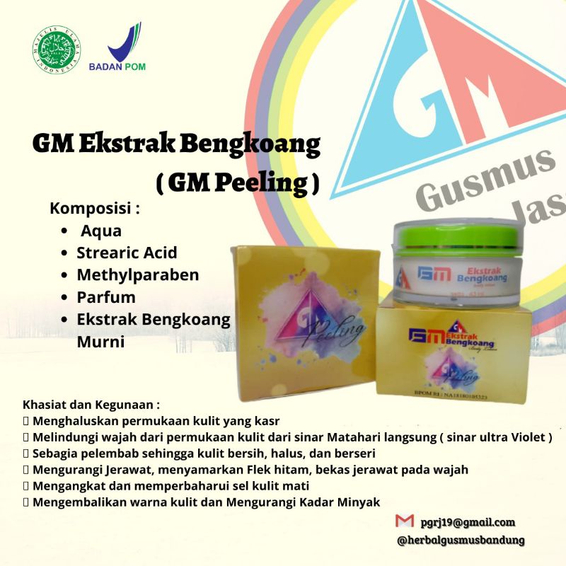 Herbal Gusmus Jabar/ Beauty / GM Peeling / Ektrax Bengkoang / Sehat / Komedo / Warna Kulit Asli