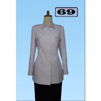 Blezer putih(09), Jas wanita seragam kantor stelan rok/cln hitam (model kemeja)
