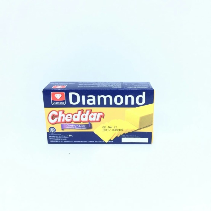 

Keju- Keju Cheddar Diamond 180Gr -Keju.