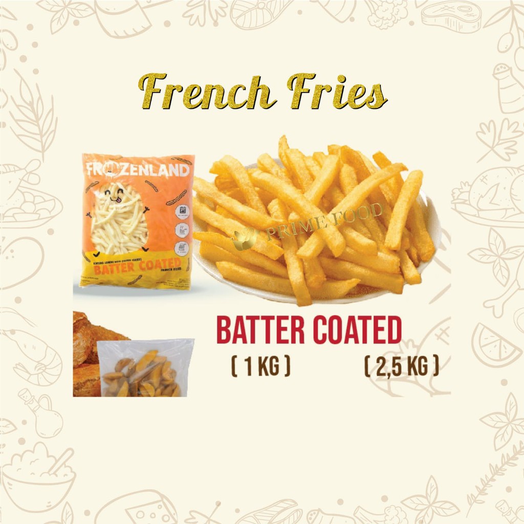 

Kentang Goreng Batter coated / crinkle cut French Fries Frozenland MM0012