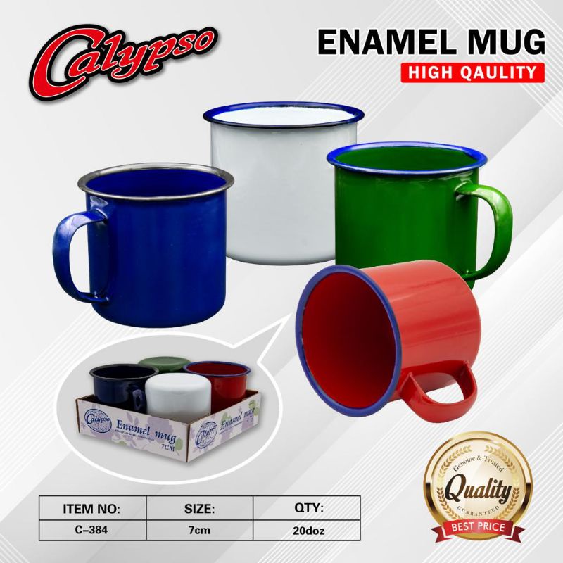 CANGKIR ENAMEL POLOS 7 CM/MUG ENAMEL/CANGKIR SENG KALENG JADUL/GELAS SOUVERNIR /GELAS KALENG