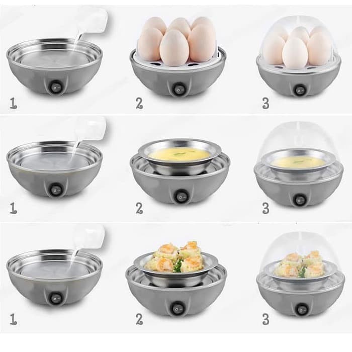 Egg Steamer Alat Kukus MultiFungsi Electric Egg Cooker Telur Rebus