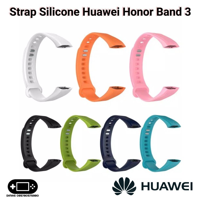 Strap Silicone Huawei Honor Band 3 Silikon Tali Jam Smartwatch - Putih