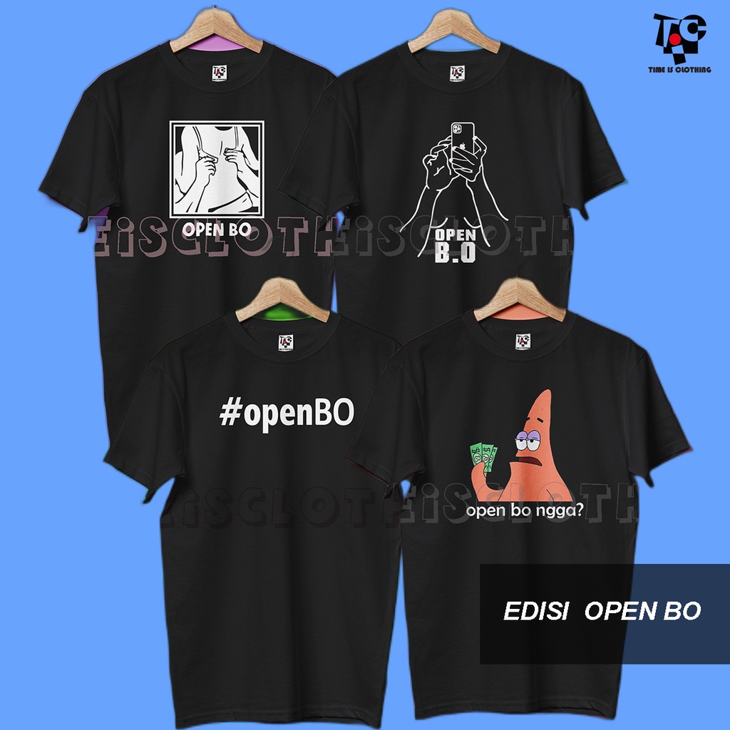 KAOS DISTRO PATRICK SPONGEBOB OPEN BO GAK BAJU TSHIRT LUCU UNIK