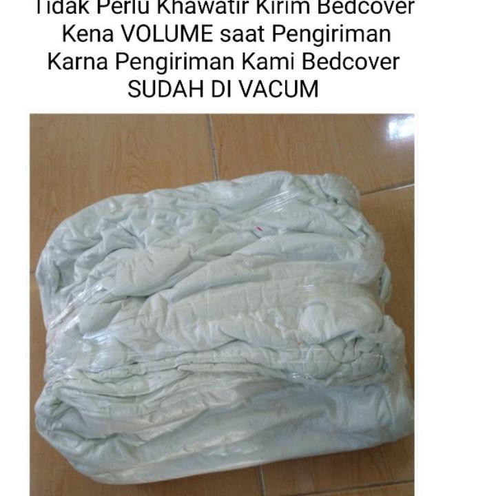 Terbaik.. Set Bedcover Putih 180x200 160x200 Polos Emboss King size Sprei Hotel Homestay Katun Dispe