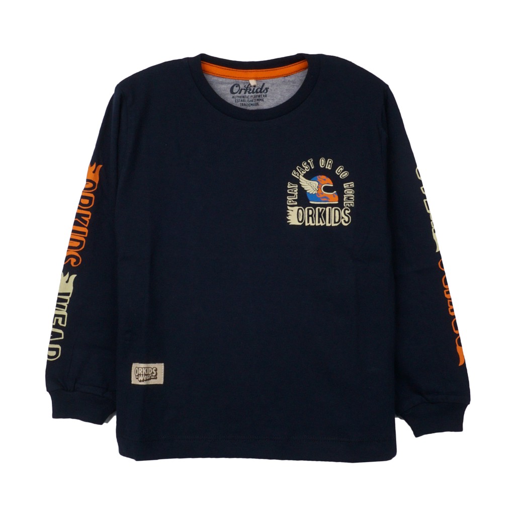 ORKIDS Baju Kaos Anak Cowok Perempuan Playfast Navy ORKIDS Baju Kaos Anak Cowok Perempuan Playfast Navy